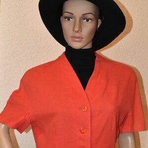 Vintage Windsmoor Bright Orange classic short sleeve suit jacket US M - NWOT